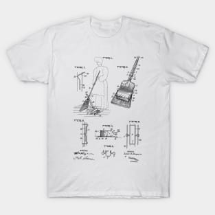 Dust Pan for Broom Vintage Patent Hand Drawing T-Shirt